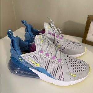 Nike Kids Shoes in Gray, Blue, and Yellow
